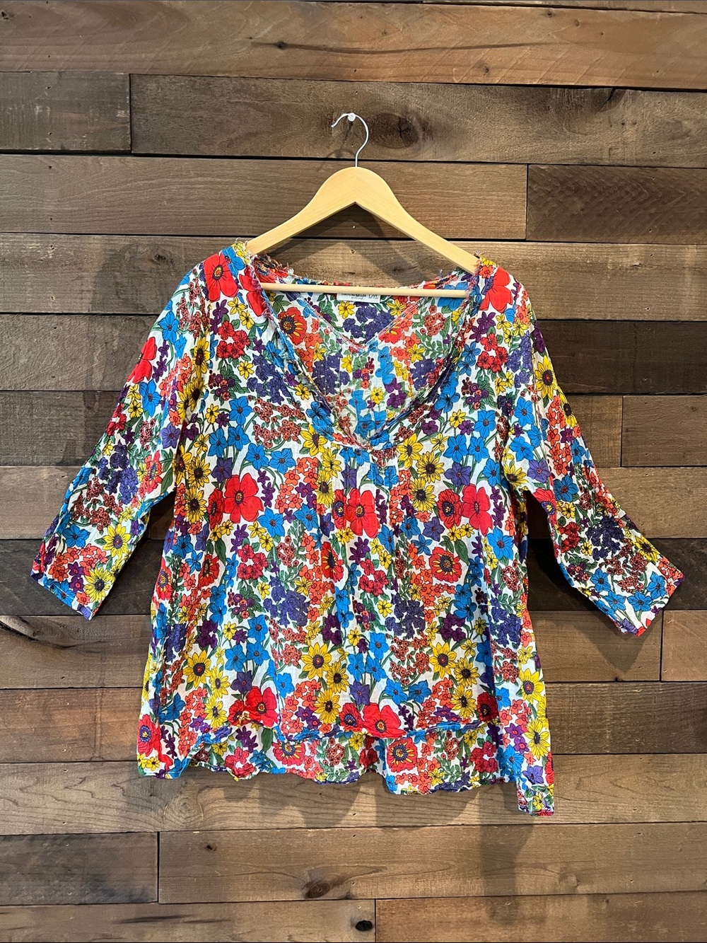 Natural Life Women's Lightweight Floral Tunic Blouse Size L/XL - Picture 3 of 9